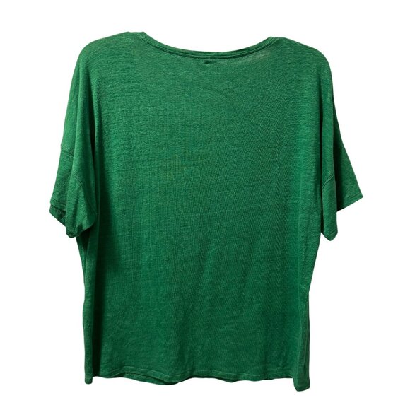 Chicos Green Linen Blend T-Shirt Size L women Crewneck tee - Picture 9 of 10